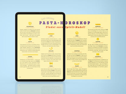 Innenseite des E-Books ‚Pasta Guide‘ zum Thema Pasta Horoskop